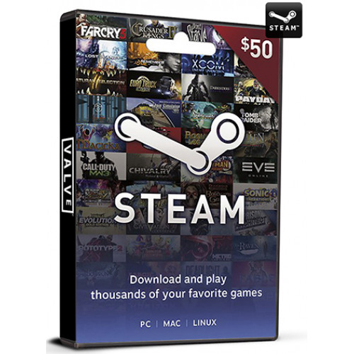 Valve Steam Wallet Card 50 USD Cd Key