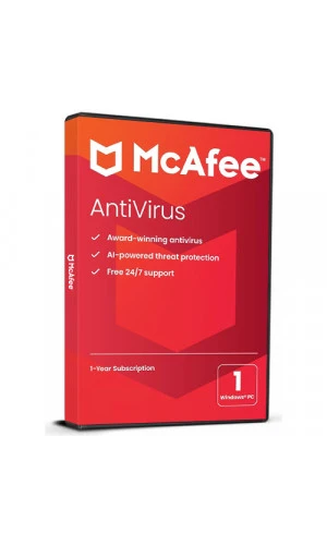 McAfee AntiVirus Protection Latest | 1 Year 1 PC Windows Cd Key Global